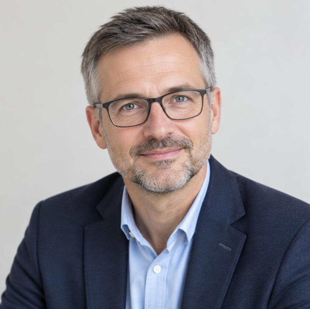 Studio portrait of a Slovenian man mental health counsellor
