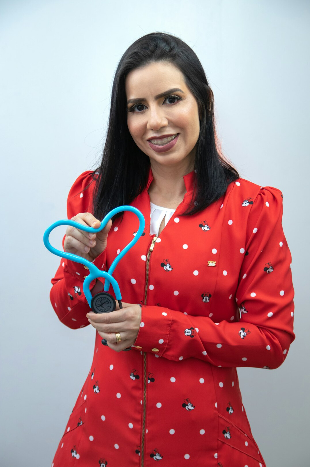 Studio portrait of a Slovenian woman health consultant smiling